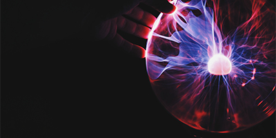 orb light on dark background